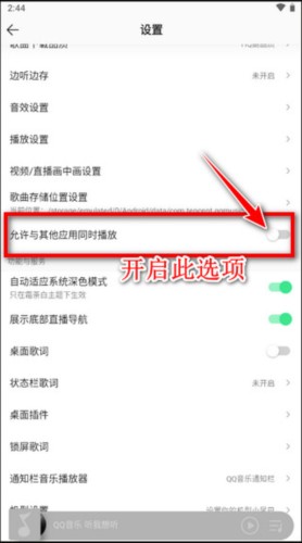 QQ音乐怎么设置不被其他应用中断3